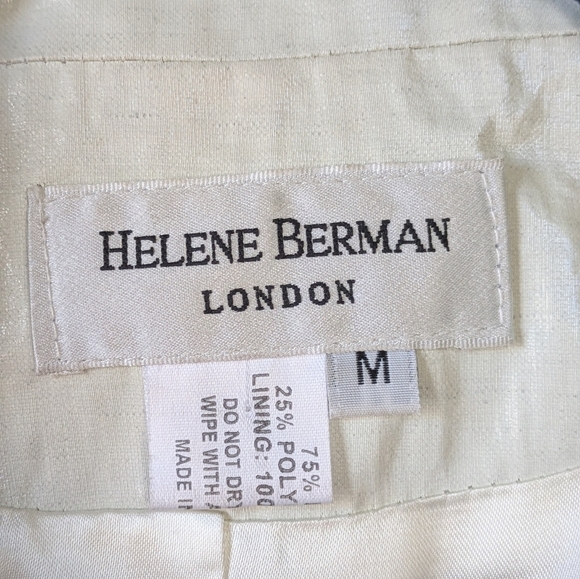 HELENE BERMAN Jacket Blazer, Linen, Off-white, Fitted, Classy! Size M - Picture 2 of 7